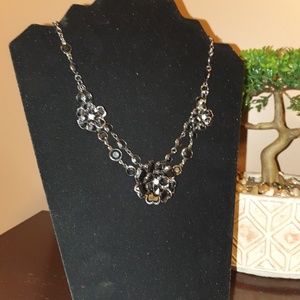 NWOT Black Floral necklace